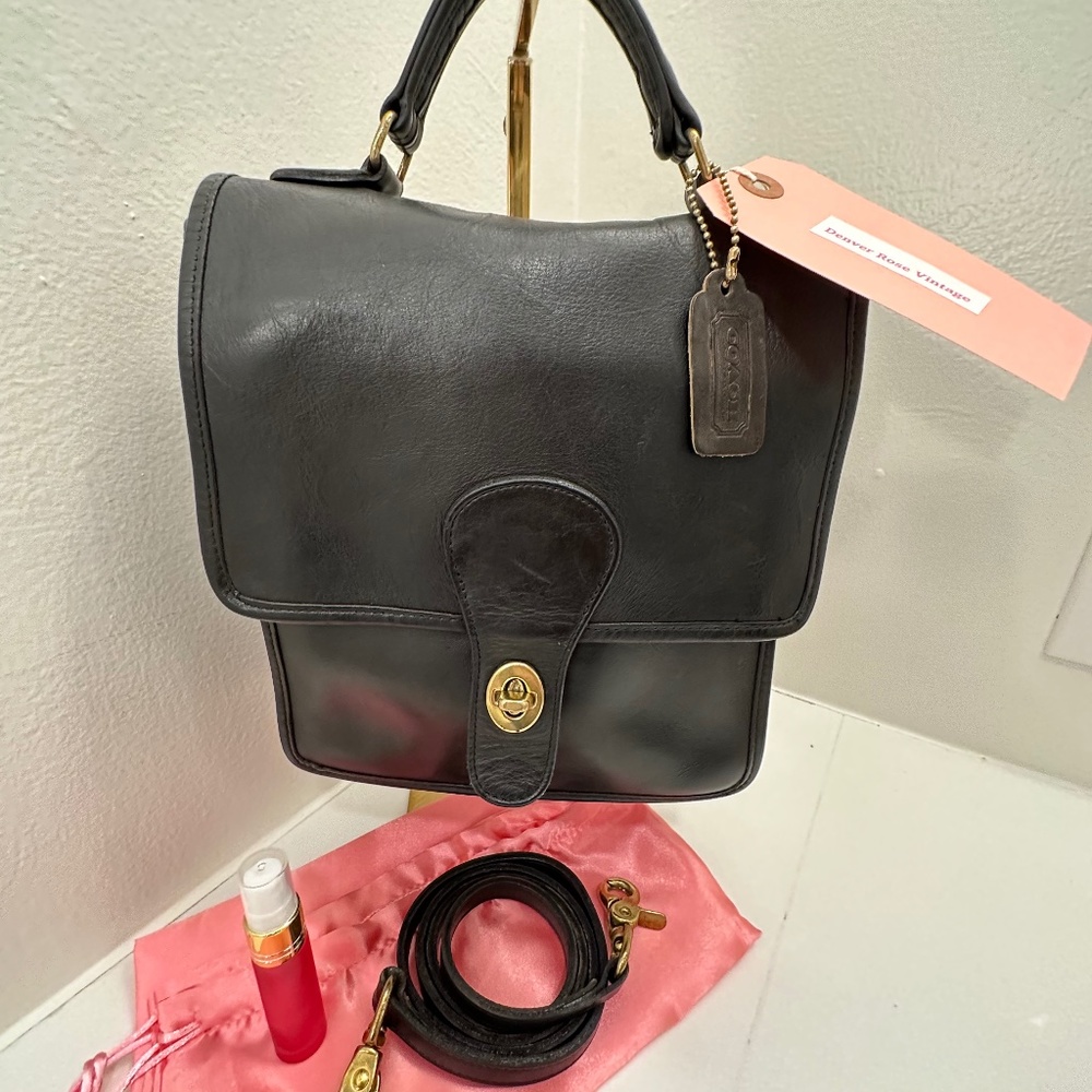 Vintage Coach Station Bag Black Style Number 5130